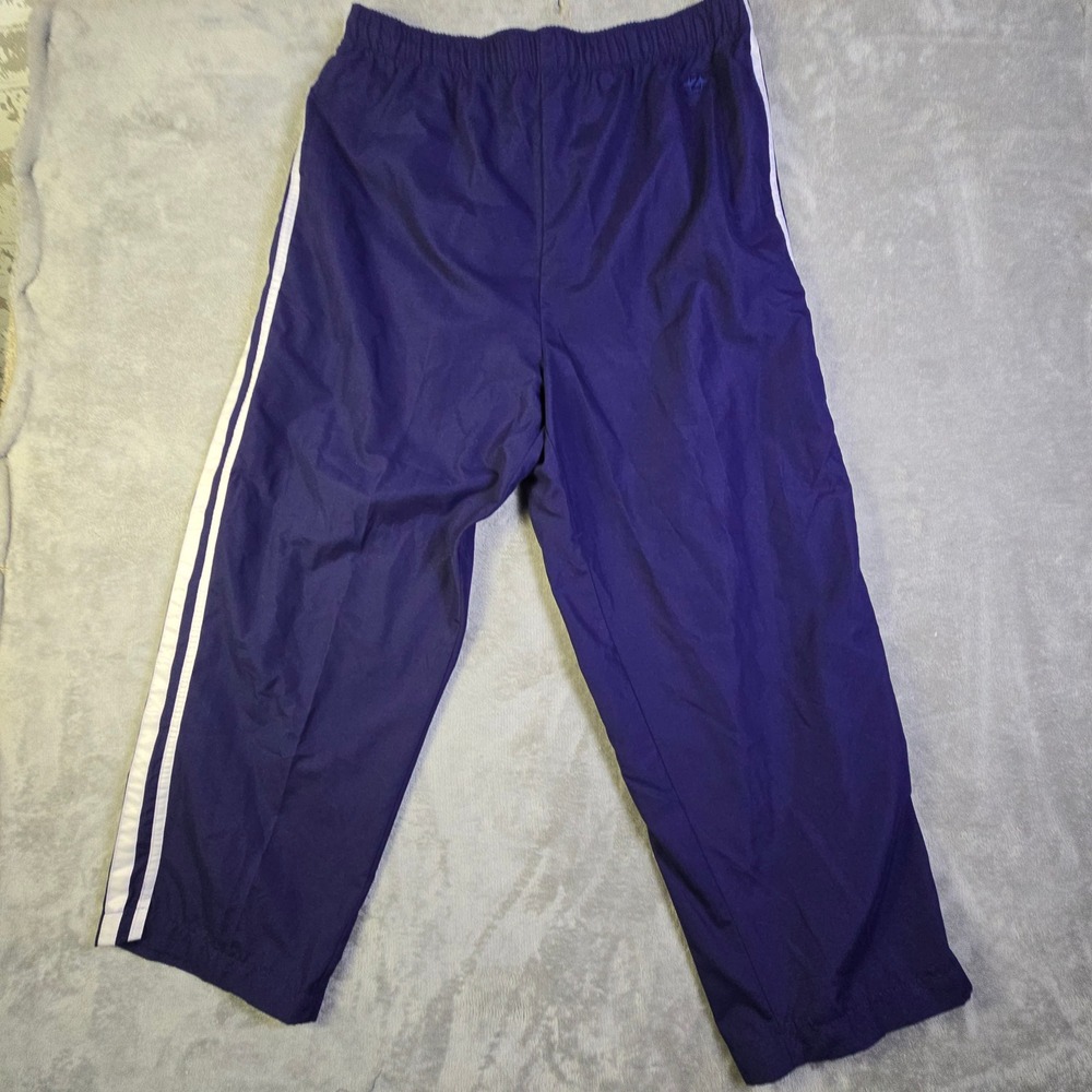 Jerzees Track Pants Women XL 18W Blue White Stripe Activewear Y2K Windbreaker